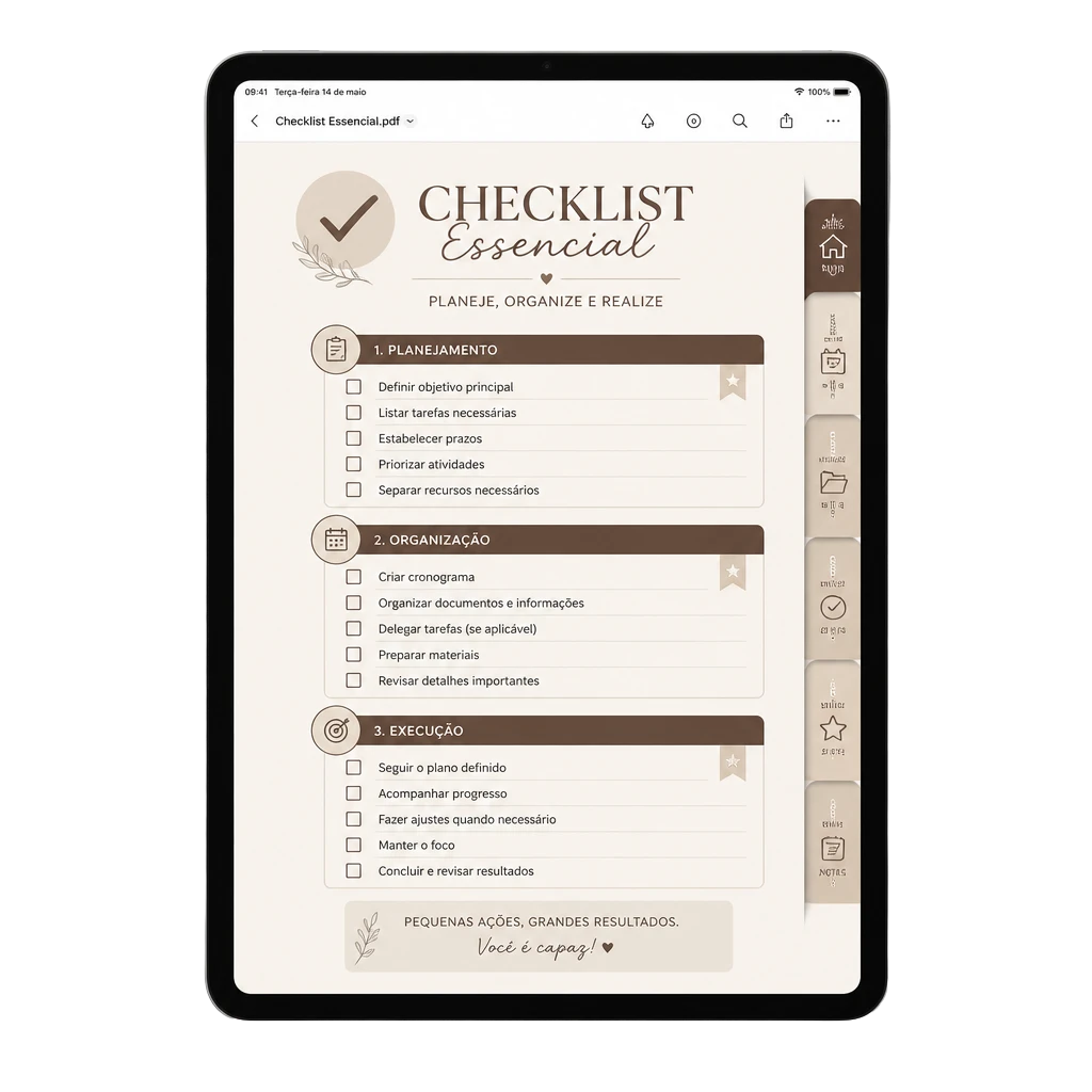 Checklist Organização da Casa